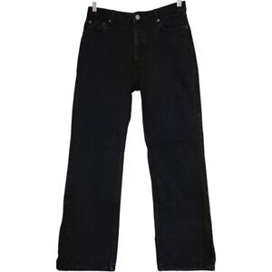 Zara Charcoal Button Front Straight Leg Jeans Size 8 Measures 30x28